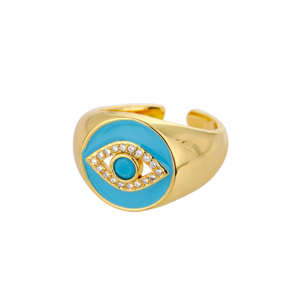 Evil Eye Signet Ring